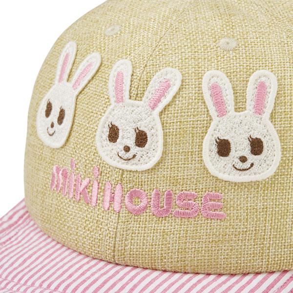 ●取り寄せ商品●ミキハウス mikihouse プッチ― うさこ 麦わら風 キャップ 帽子 ( 48cm 50cm 52cm )  男の子 女の子 １歳 ２歳 ３歳 ４歳 UVカット 可愛いの画像