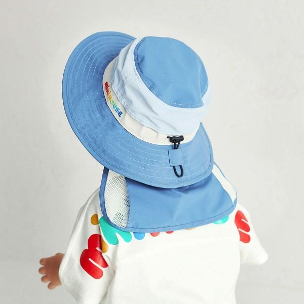 ●取り寄せ商品●ミキハウス　mikihouse　ミキハウスロゴ　日除け付き　ハット 帽子 ( 48cm 50cm 52cm 54cm ) 女の子 男の子 UVカット_3