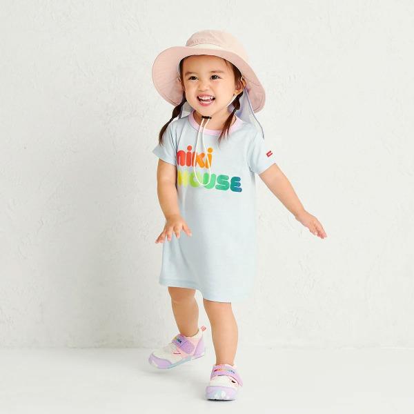 ●取り寄せ商品●ミキハウス　mikihouse　ミキハウスロゴ　日除け付き　ハット 帽子 ( 48cm 50cm 52cm 54cm ) 女の子 男の子 UVカット_4