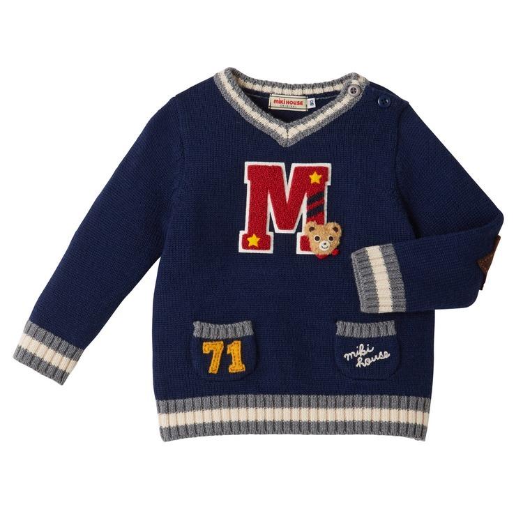 ミキハウス正規販売店/ミキハウス mikihouse カレッジ風セーター(80cm 