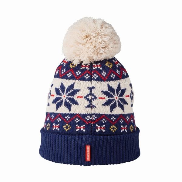 ミキハウス mikihouse 雪柄ニットフード（帽子）〈S-M（46cm-56cm）〉アウトレット ニット帽 子ども用 冬の画像