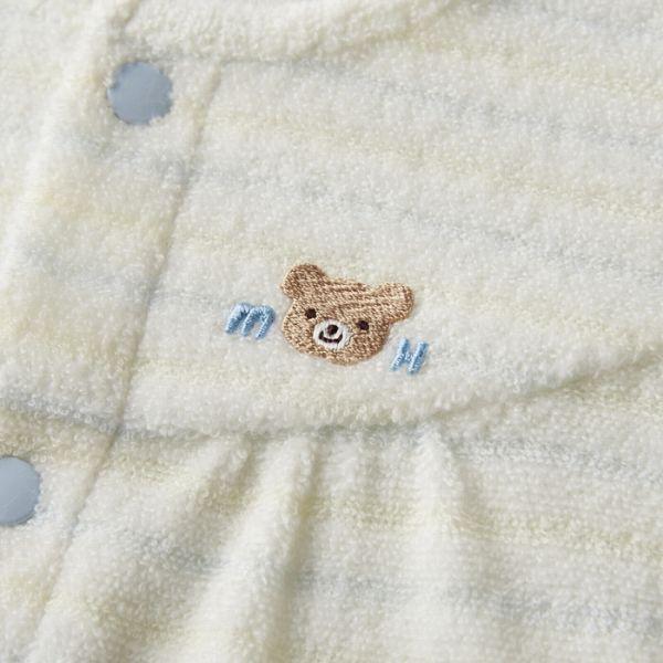 ●取り寄せ商品●ミキハウス　mikihouse　無撚糸パイルボーダー ツーウェイオール(50ｃｍ-60cm)新生児　ロンパース　カバーオール_12