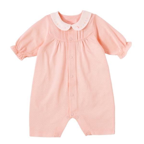 ●取り寄せ商品●ミキハウス ベビー mikihouse　夏のご退院にもおすすめ　衿つき ふんわり清楚なプレオール（50cm-60cm)の画像