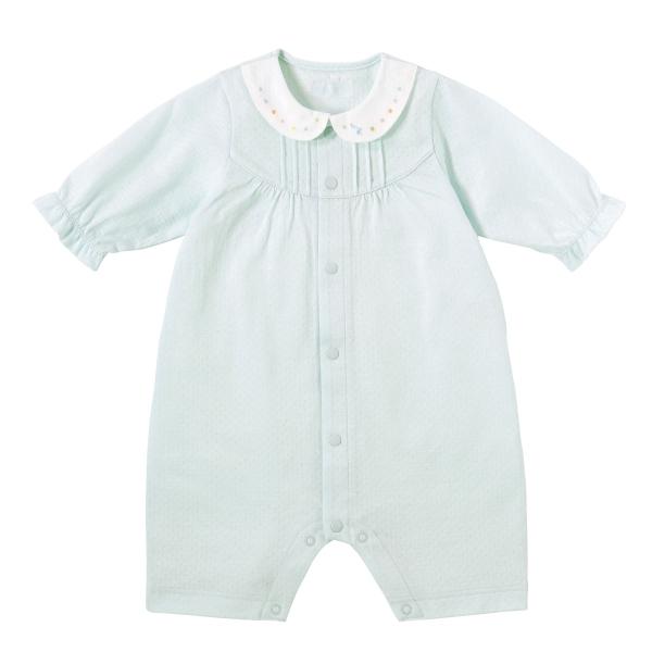 ●取り寄せ商品●ミキハウス ベビー mikihouse　夏のご退院にもおすすめ　衿つき ふんわり清楚なプレオール（50cm-60cm)の画像