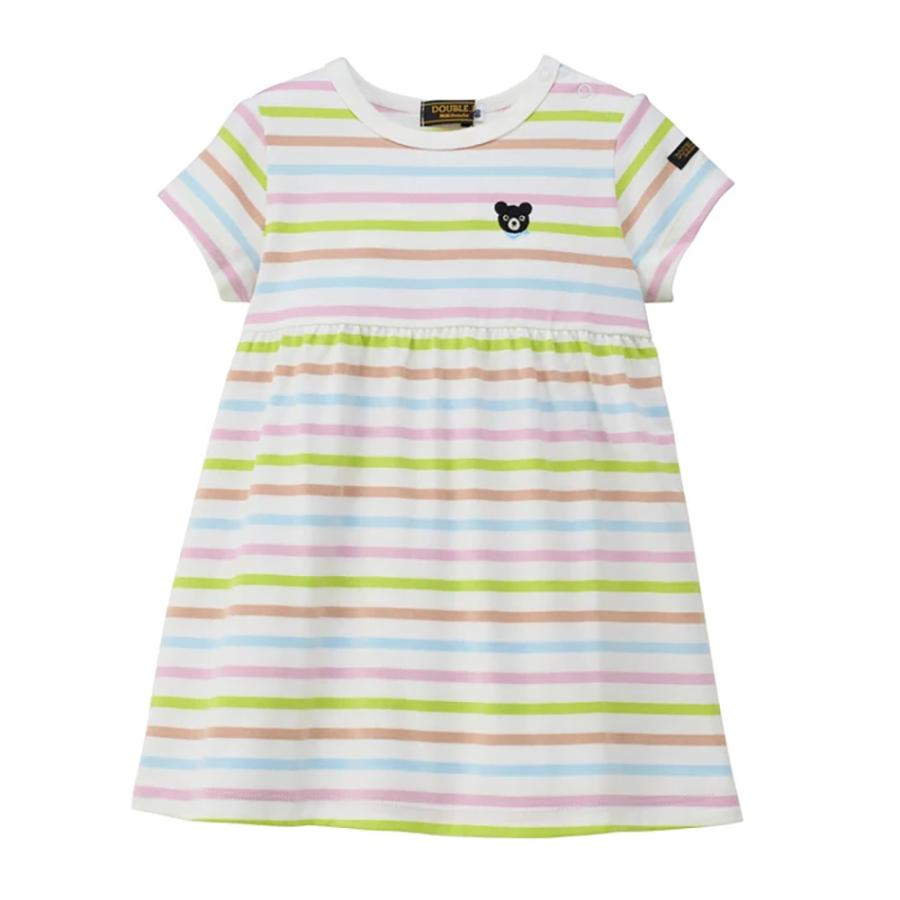 ● 取り寄せ商品●ミキハウス ダブルビー mikihouse ボーダーワンピース ( 80 90 100 110 120 130 ) 子ども服 キッズ 女の子の画像