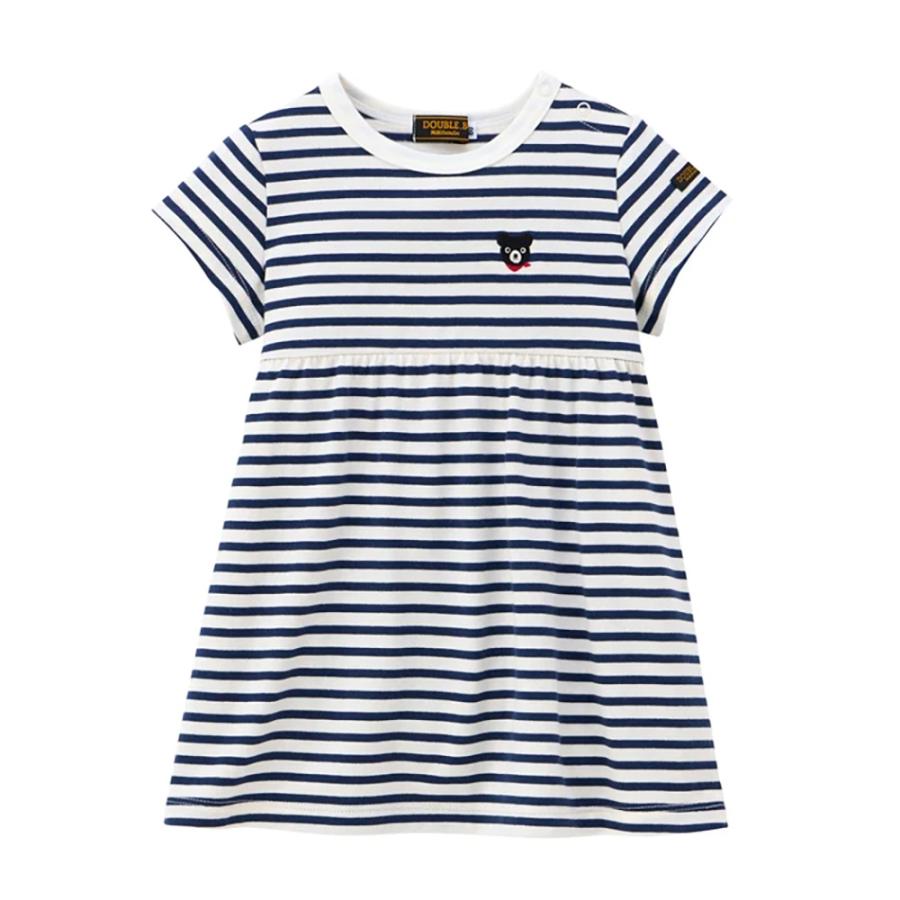 ● 取り寄せ商品●ミキハウス ダブルビー mikihouse ボーダーワンピース ( 80 90 100 110 120 130 ) 子ども服 キッズ 女の子の画像