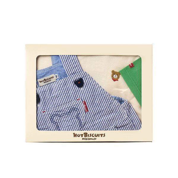 mikiHOUSE ミキハウス 半袖Tシャツ オーバーオール 帽子 MIKI HOUSE（ミキハウス） ホットビスケッツ 箱入り ギフトセット