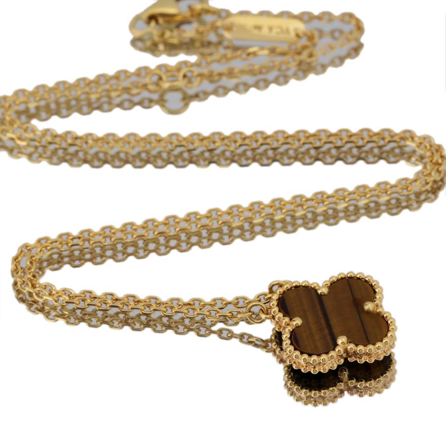 アルハンブラ　フラワー　ブレスレット　タイガーアイ　19cm Van Cleef ＆ Arpels（ヴァンクリーフ ＆ アーペル） 美品