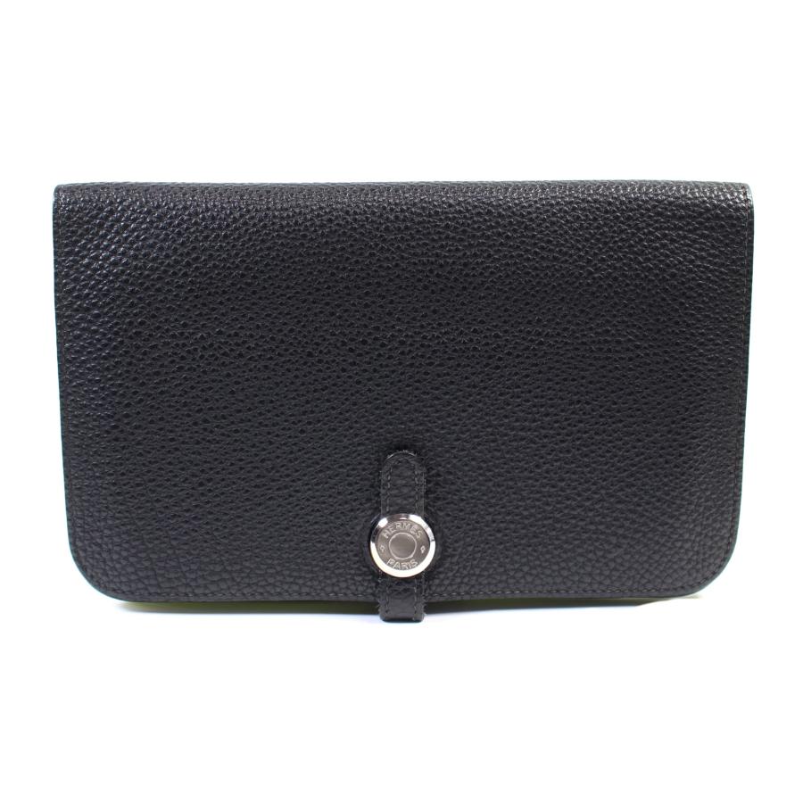 HERMES（エルメス） 美品 ドゴン デュオ GM 長財布 ノワール トゴ □G 