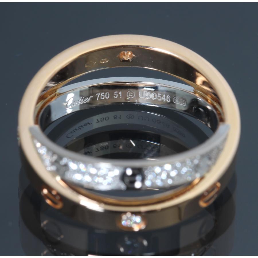 Cartier（カルティエ） 美品 ビーラブ リング 4PD パヴェダイヤ 750 WG