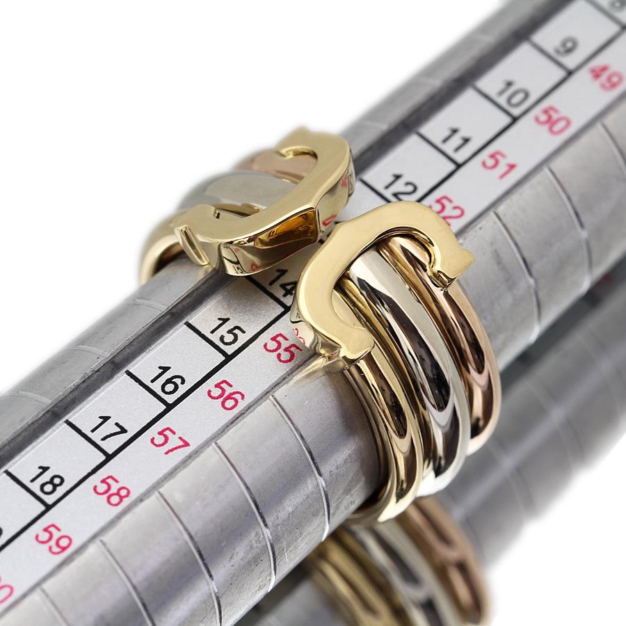 美品 カルティエ Cartier 2C スリーカラー リング 750 YG 表記54 美品 カルティエ Cartier 2C スリーカラー リング 750 YG 表記54