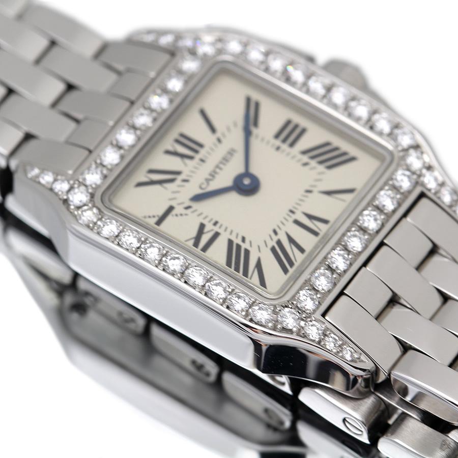RIA RASAページ カルティエ サントスドゥモワゼル アフターダイヤ 美品 カルティエ Cartier 時計 サントスドゥモワゼル SM アフター