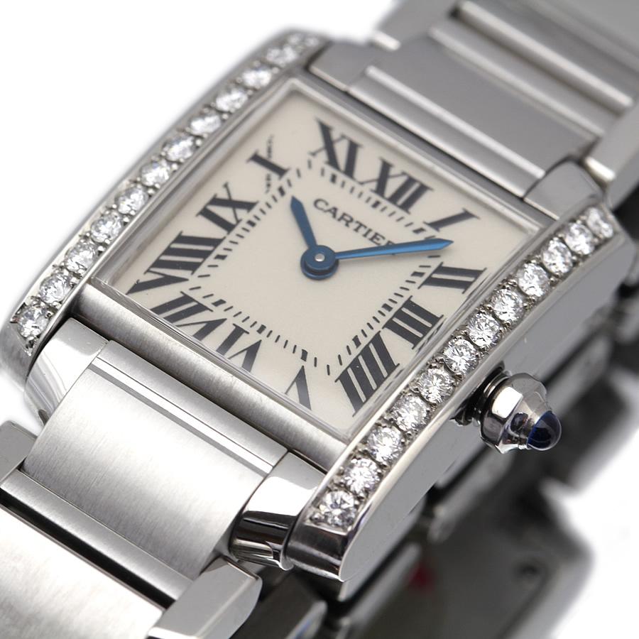 美品 カルティエ 2384 タンクフランセーズSM アフターダイヤ 腕時計 美品 カルティエ Cartier タンクフランセーズ 2384 SM アフター ダイヤ