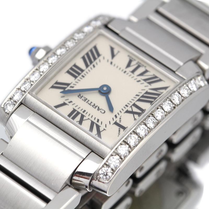 美品 カルティエ Cartier タンクフランセーズ 2384 SM アフター ダイヤ