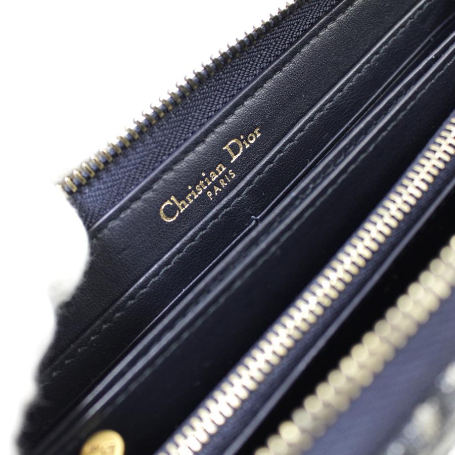 美品 Christian Dior(クリスチャンディオール) 二つ折り 長財布 オブリーク ジャカード  長財布 　紺【中古】3764｜resplendir｜05