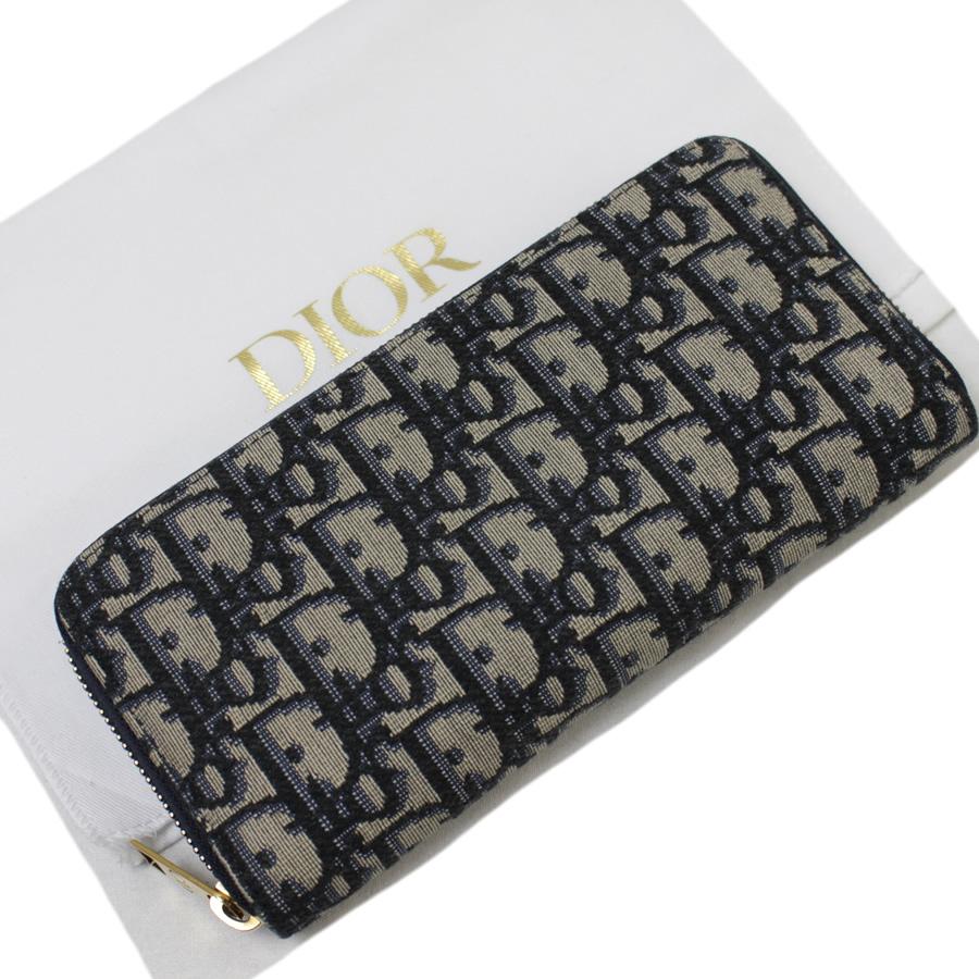 中古 クリスチャン ディオール ジャカード 二つ折り札入れ財布 DIOR ディオール 二つ折り財布 メンズ ブランド Christian Dior ジャ