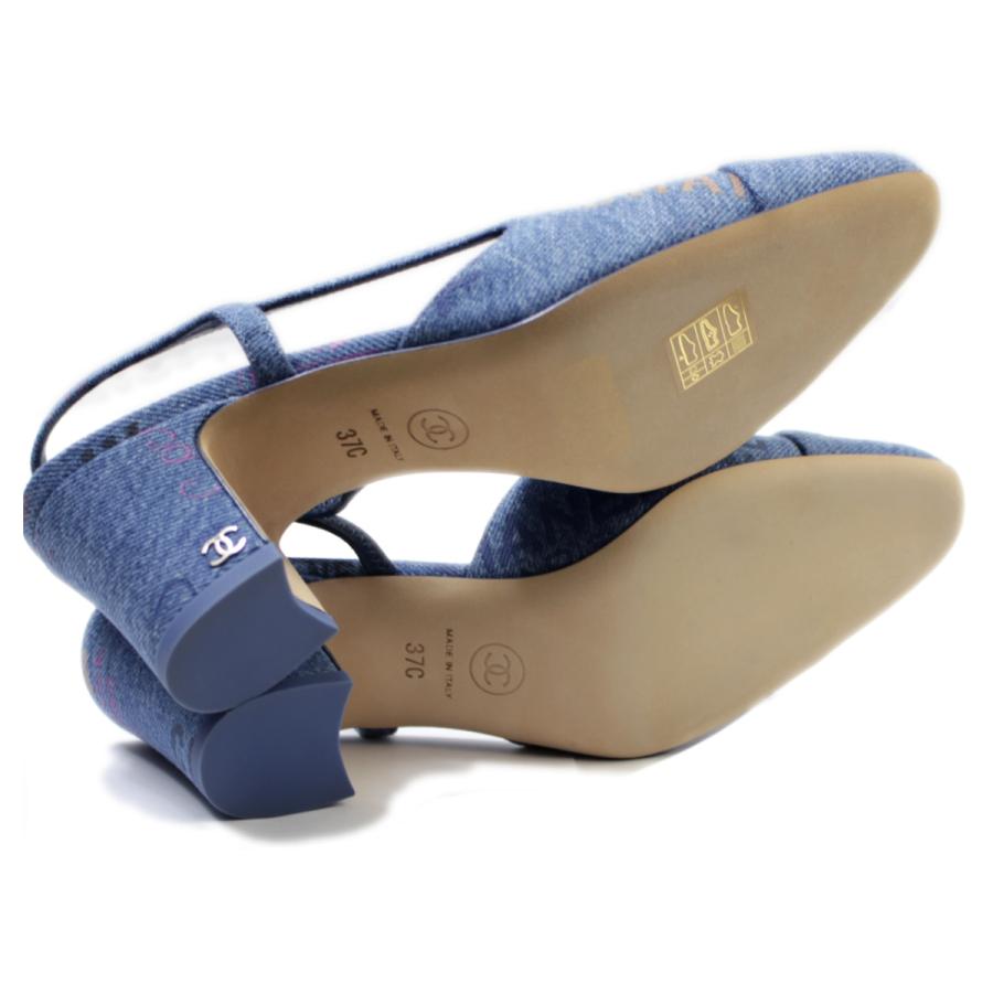 デニム素材　シャネル　パンプス　サンダル デニム素材で可愛らしさを演出♪】CHANEL サンダル