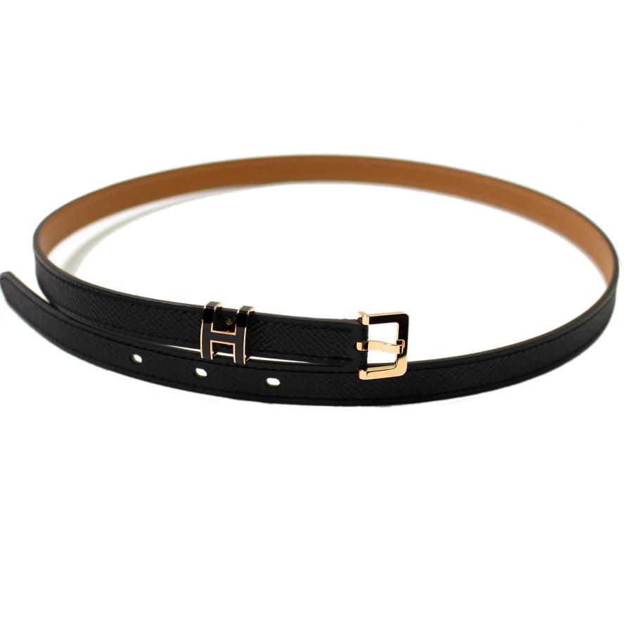 未使用品 HERMES エルメス H ポップアッシュ レディース ベルト 黒 80 