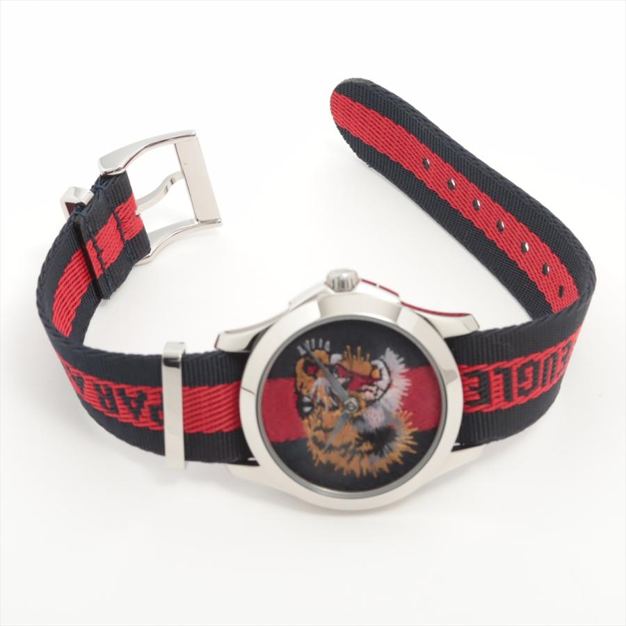 GUCCI（グッチ） 美品 Gタイムレス タイガー YA126.4 SS×ナイロン QZ