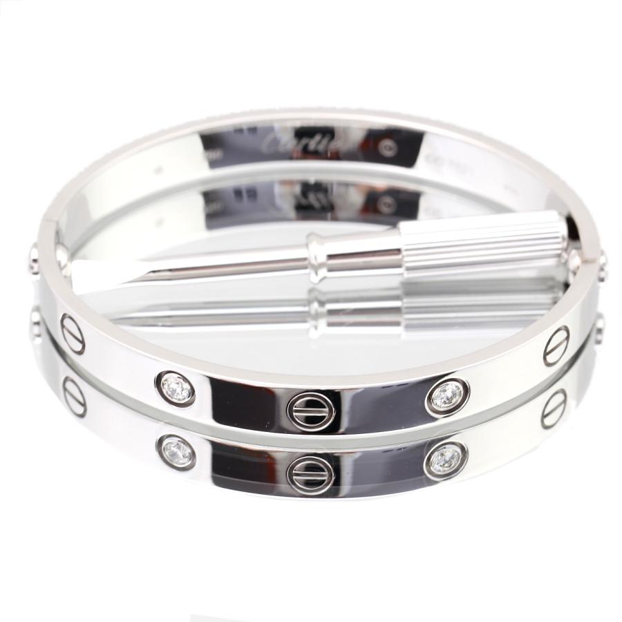 Cartier（カルティエ） 美品 ラブブレス WG アフター4Pダイヤ 750 表記 
