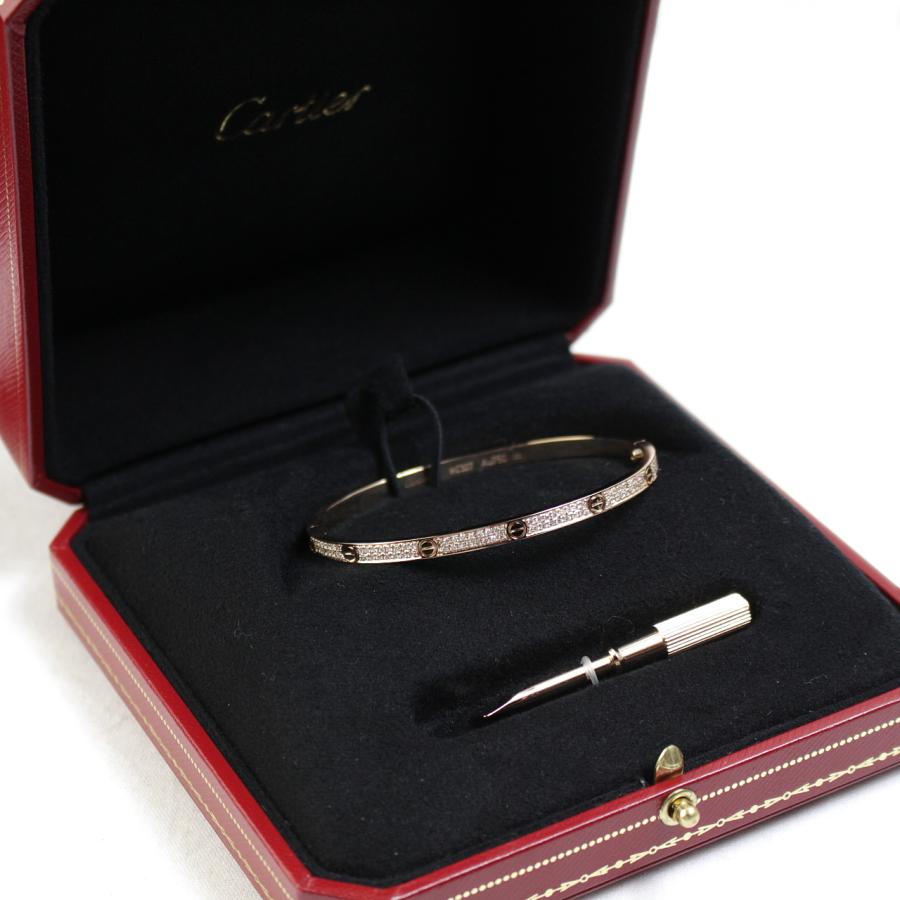 Cartier（カルティエ） 美品 ラブブレス SM 新型 PG アフターパヴェ