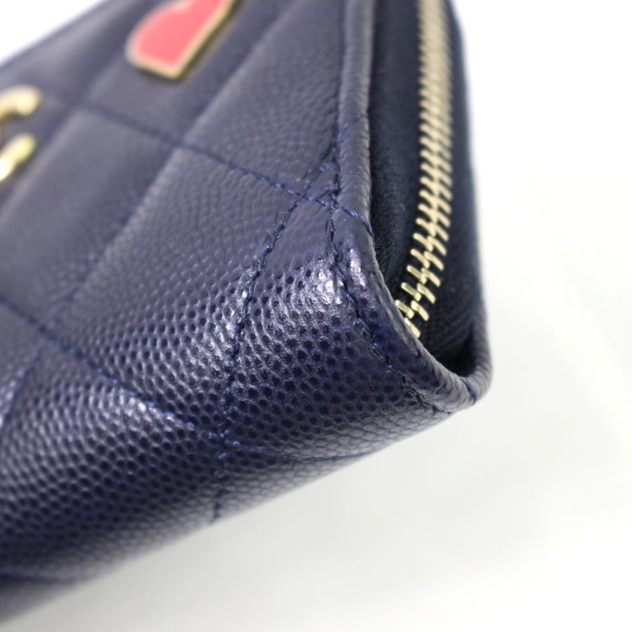 CHANEL ハート　スペード　ネイビー トランプ　ケース　ノベリティー CHANEL（シャネル） 美品 キャビアスキン スペード＆ハート ココマーク