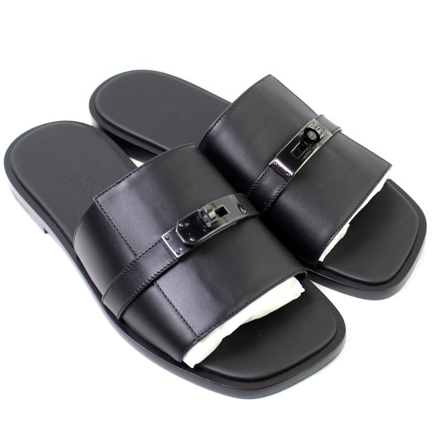 HERMES 新作 未使用品 エルメス サンダル【ガブリエル】黒 ソー  