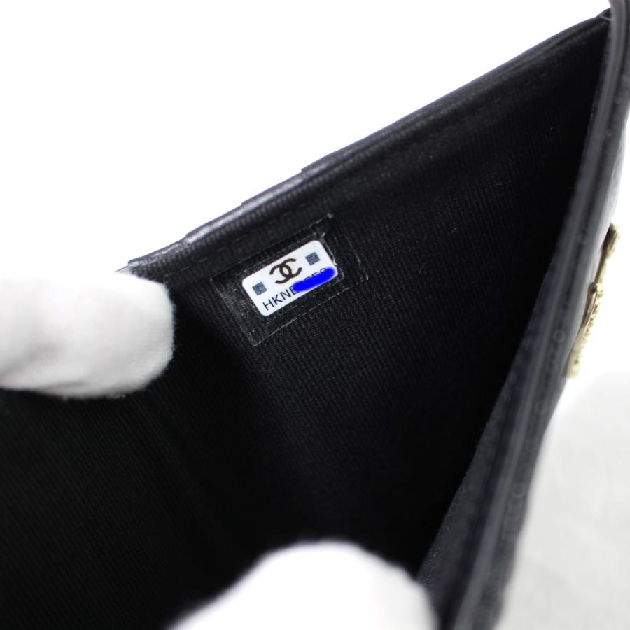 CHANEL 19 新作 美品 シャネル ミニ ウォレット キャビアスキン
