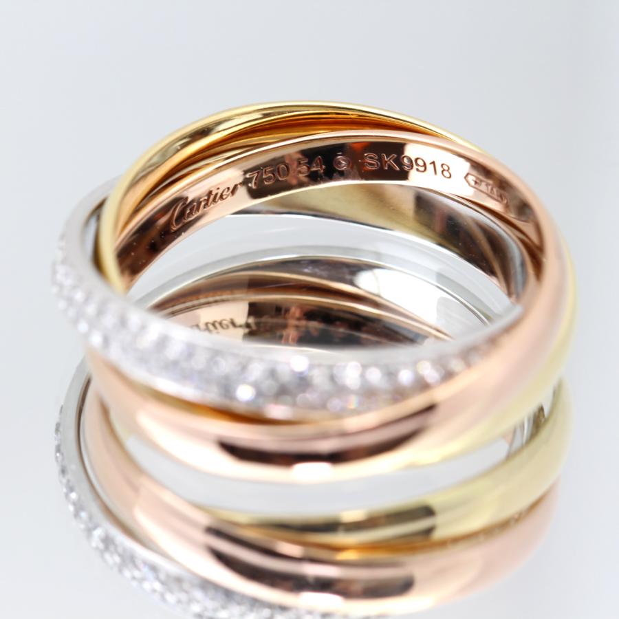 Cartier 美品 カルティエ トリニティ リング 750 純正 二連 Cartier 美品 カルティエ トリニティ リング 750 純正 二連
