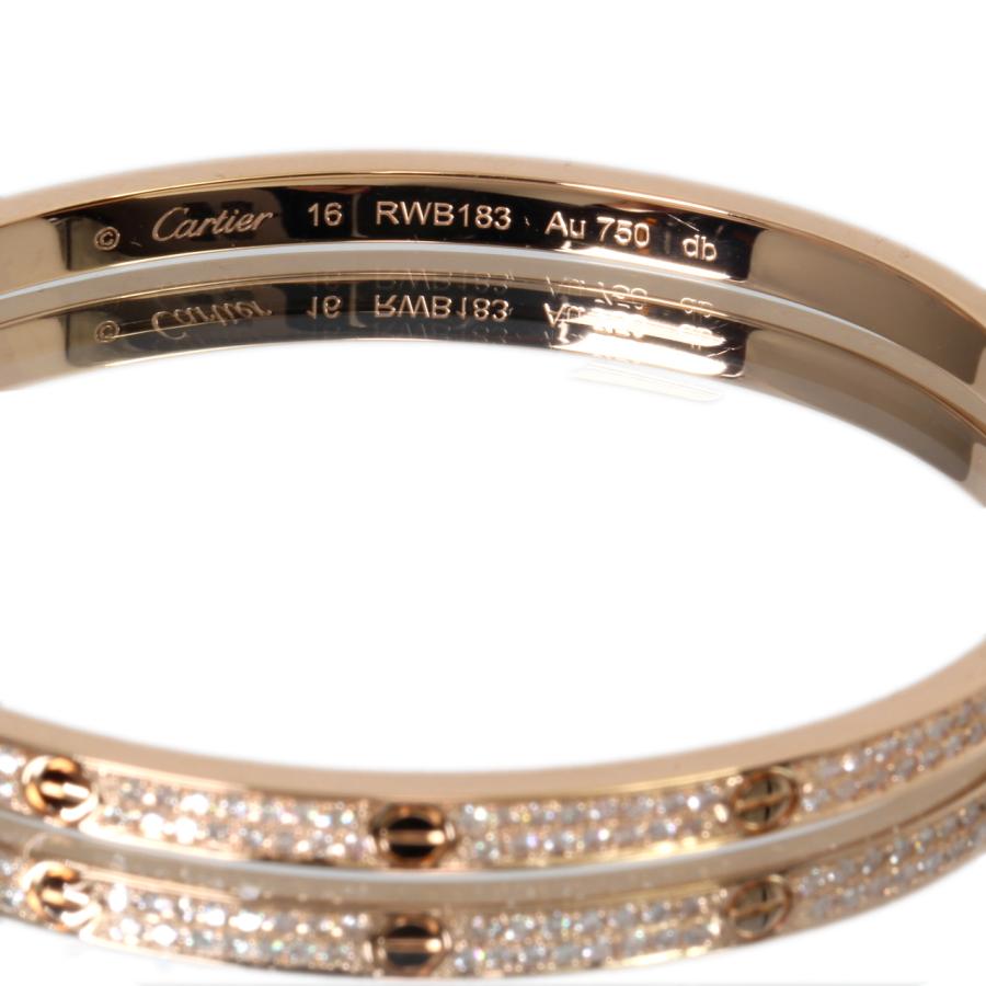 Cartier（カルティエ） 美品 ラブブレス SM 新型 PG アフターパヴェ