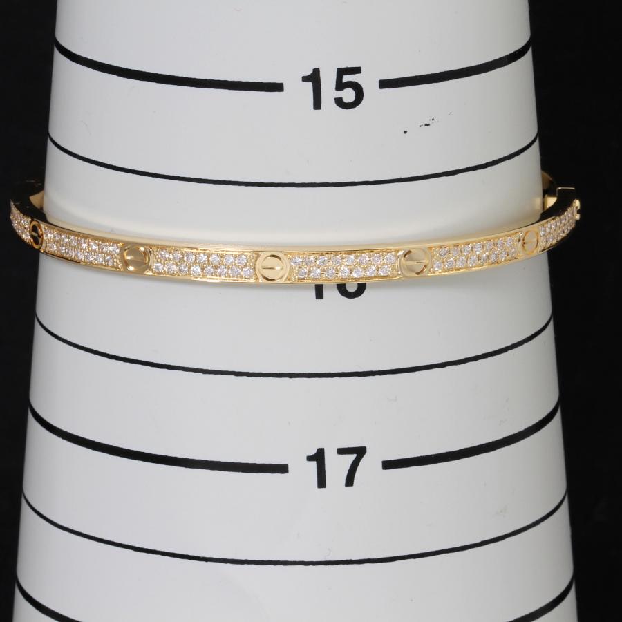 Cartier 美品 カルティエ ラブブレス SM 新型 YG アフターパヴェ 