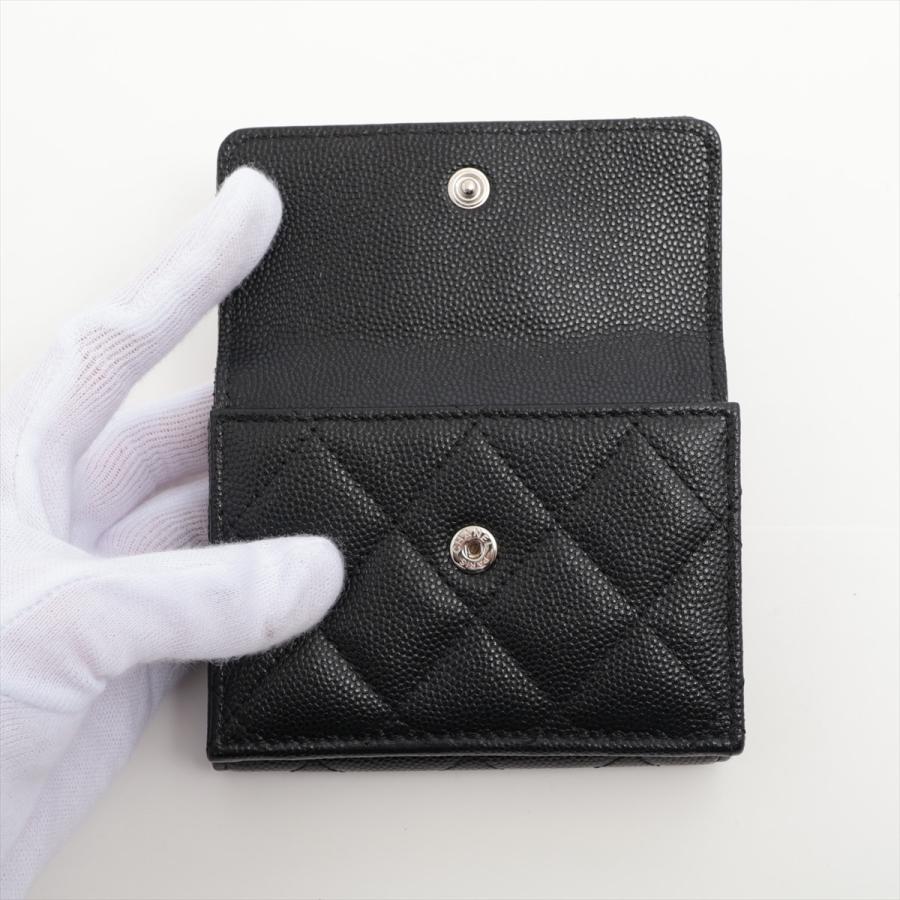 CHANEL  31番台⭐︎  マトラッセ　キャビアスキン　コンパクトウォレット CHANEL（シャネル） 美品 マトラッセ キャビアスキン コンパクト