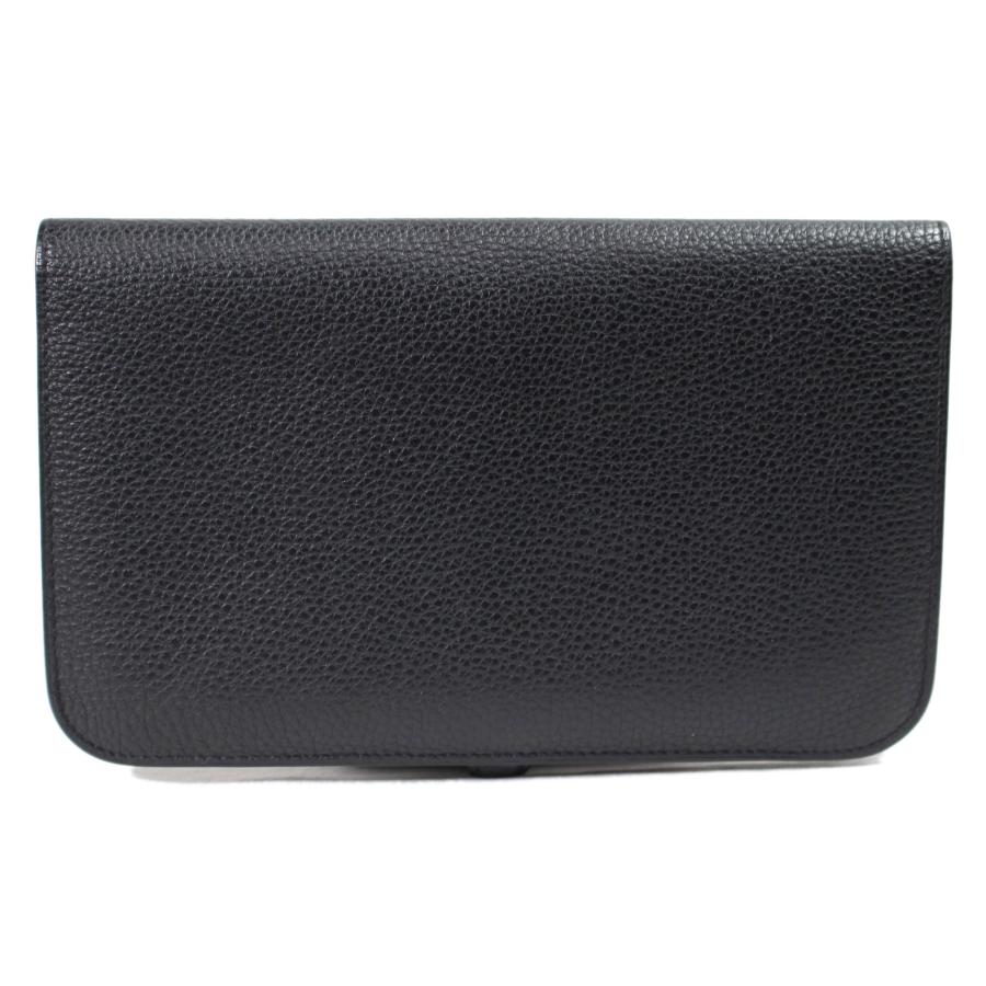 HERMES 美品 エルメス ドゴン デュオ GM 長財布 ノワール トゴ Y刻印 