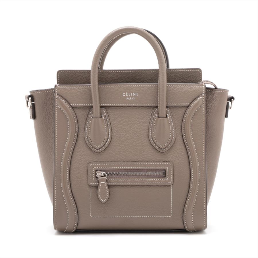 美品 セリーヌ CELINE ラゲージ ナノショッパー ショルダーバッグ スリ