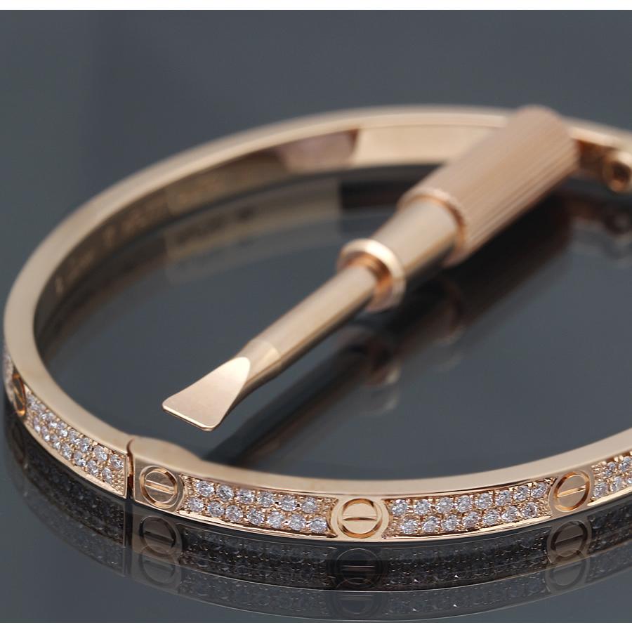 Cartier（カルティエ） 美品 ラブブレス SM 新型 PG アフターパヴェ