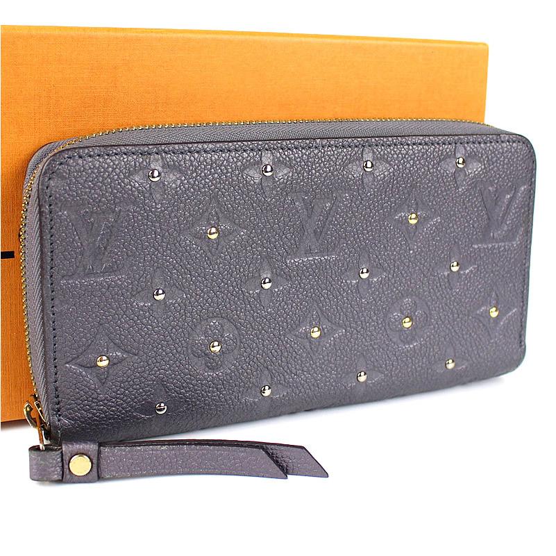 LOUIS VUITTON Monogram Empreinte Studs Zippy Wallet Gray M62209 LV