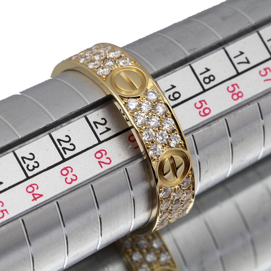 カルティエ Cartier ラブリング 750 YG パヴェ ダイヤ アフター