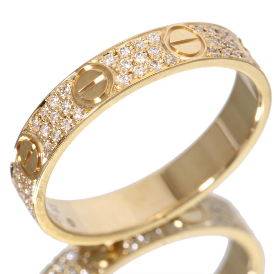 美品 カルティエ Cartier ミニラブリング 3列 アフターダイヤモンド  