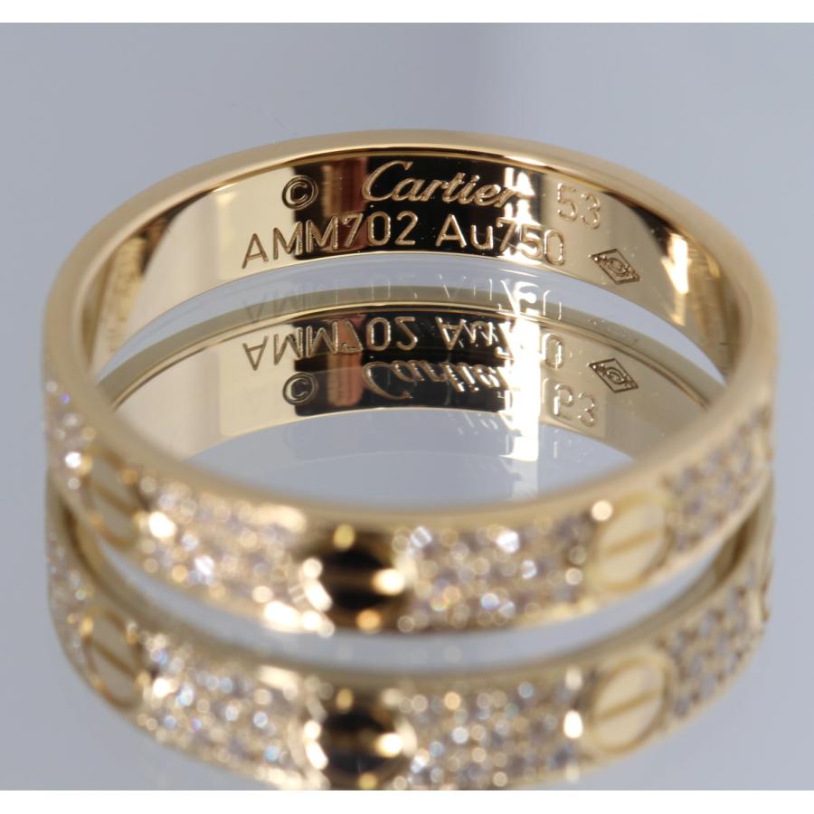 美品 カルティエ Cartier ミニラブリング 3列 アフターダイヤモンド  