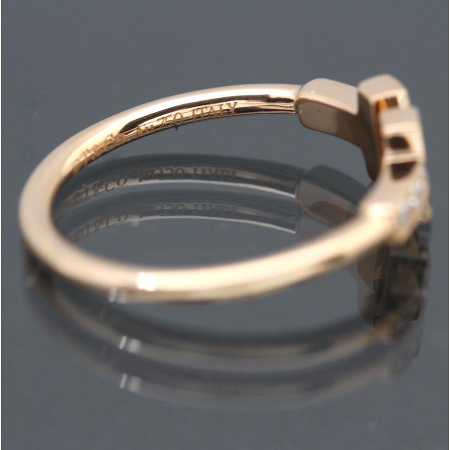 s*h様 Tiffany&Co. ティファニー 750 ダイヤ ワイヤーリング Tiffany T ティファニー ダイヤモンド ワイヤー リング 6.5号 750PG 内