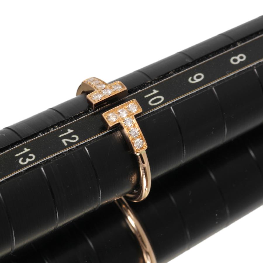 Tiffany & Co. リング　Tワイヤー　ダイヤ　YG750 スマイル TIFFANY&Co.（ティファニー） 美品 T スマイル ワイヤー ダイヤモンド