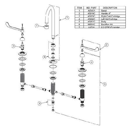 Elkay LK800GN05T4 Deck Mount WS GN 5 SPT Wrist Faucet Handle by Elkay｜rest｜02