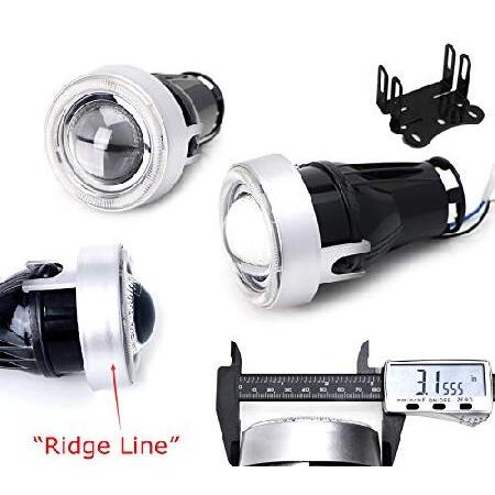 iJDMTOY 3-Inch Projector Fog Light Kit w/Silver Shroud 40-SMD Xenon White LED Halo Ring Angle Rings, Universal Fit With Car SUV Truck ATV RV, etcの画像