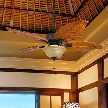 Honeywell リーフ型シーリングファン Honeywell Ceiling Fans Royal Palm, 52 Inch Tropical LED Fan