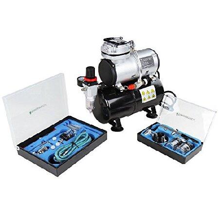 Timbertech Kit de aerógrafo con compresor, 2 kits de aerógrafo, 1