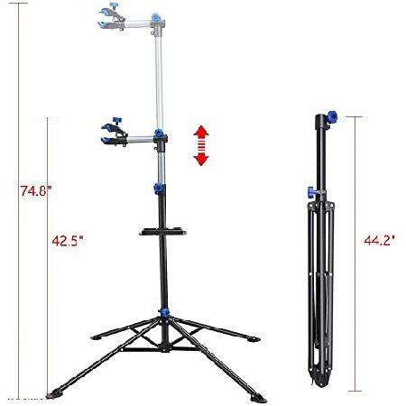 YAHEETECH プロメカニック自転車修理ワークショップスタンド 折りたたみ式メンテナンスラック ツールトレイ付き 高さ調節可能 拡張可能自転車修理ラック ロード_2