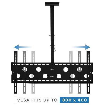 激安特価  Mount-It! テレビ天井マウント フルモーション 高さ調節可能 回転傾斜ブラケット 42 45 47 49 50 55 60 65 70 75 80 85 90インチ テレビ用 耐荷重220ポンド