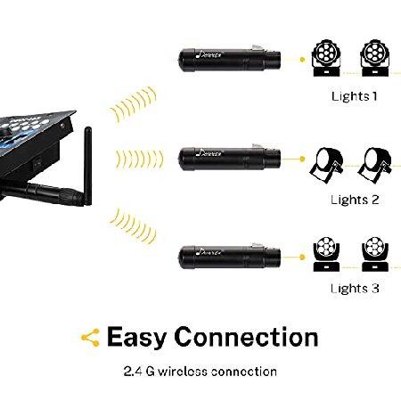 Donner DMX512 Wireless Controller Dfi DJ 2.4G DMX Wireless 7 Receivers Short Version＆ 1 Transmitter Stage Lighting Control 8PCS Black｜rest｜03