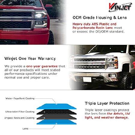 Winjet Compatible with [2014-2015 Chevrolet Silverado 1500] LED DRL Bar Projector Headlightsの画像