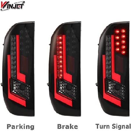Winjet テールライト 2014-2015 トヨタ タンドラに対応 | クロームハウジング/レッドレンズ LEDドライバー テールライト テールランプ 交換用の画像